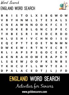 England Word Search