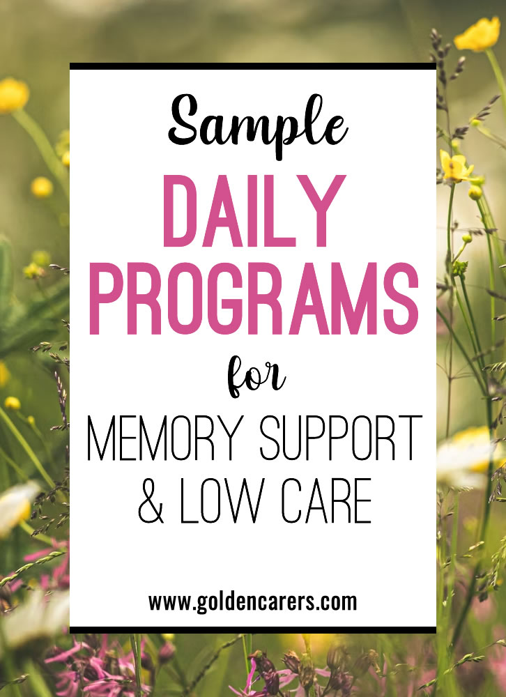 Daily Program Samples - Low Care & Memory Support