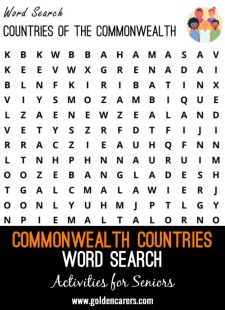 Countries of the Commonwealth Word Search