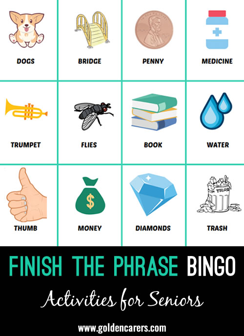 Finish the Phrase Bingo 