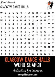 Glasgow Dance Halls Word Search