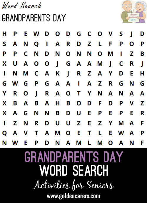 Grandparent's Day Word Search