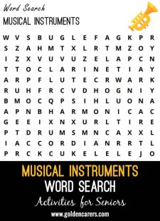 Musical Instruments Word Search