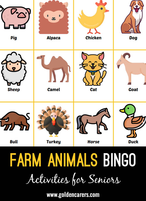 Farm Animals Bingo