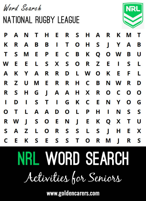 NRL Word Search