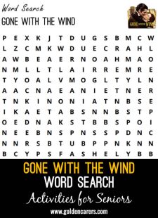 Gone with the Wind Word Search 