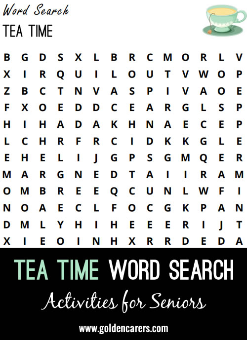 Tea Time Word Search