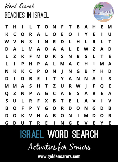 Word Search - Beaches in Israel