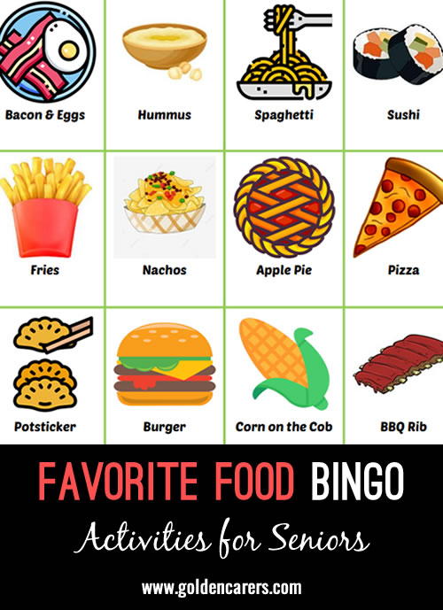 Favorite Food Bingo