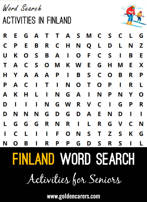 Word Search - Activities in Finland