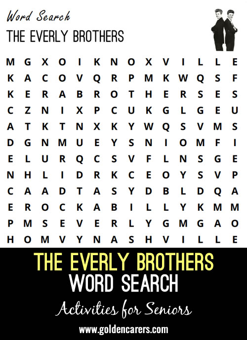 The Everly Brothers Word Search