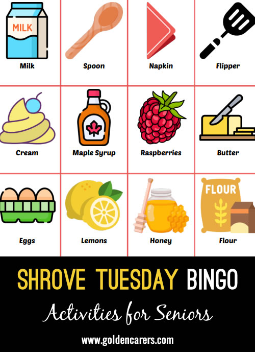 Shrove Tuesday Bingo