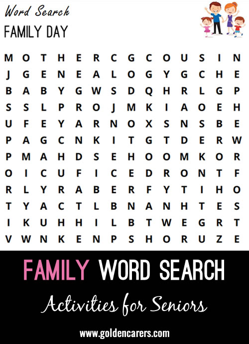 Family Day Word Search