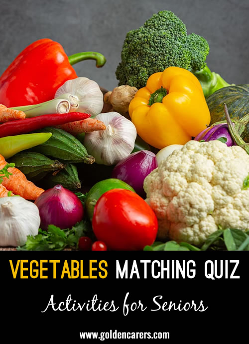 Vegetables Matching Quiz