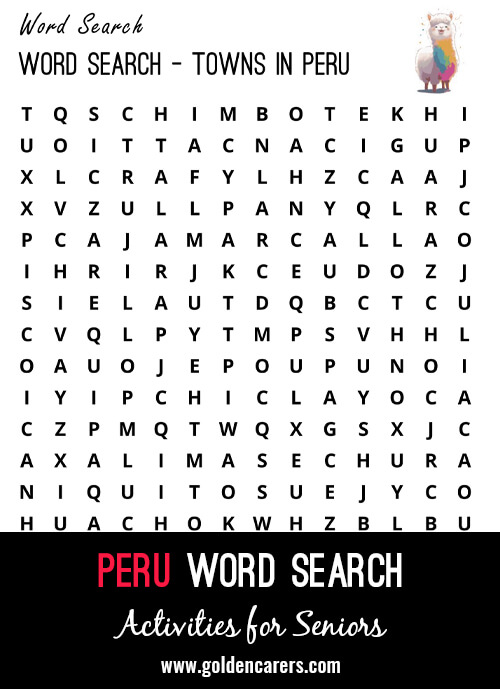 Word Search - Peruvian Towns