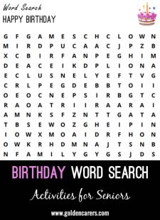 Birthday Word Search