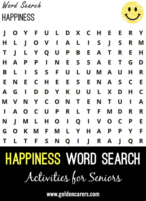 International Happiness Day Word Search