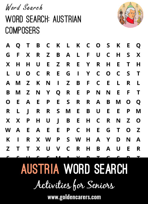 Word Search: Austrian Composers