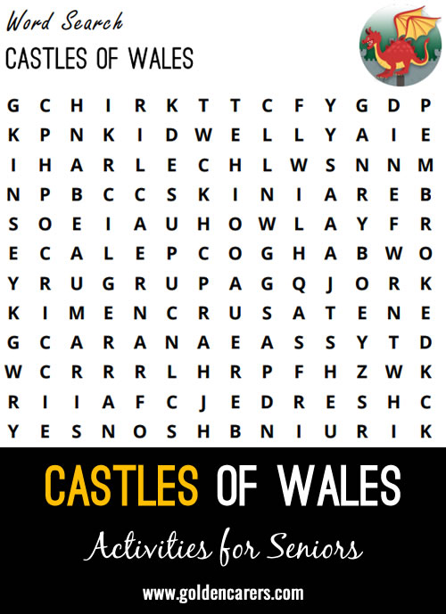 Word Search - Castles of Wales