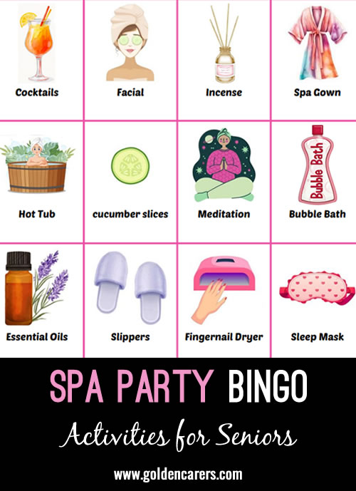 Spa Party Bingo