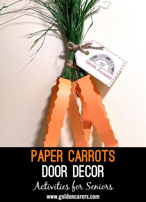 Paper Carrots Door Decor