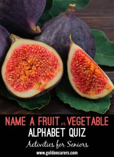 Name a Fruit or Vegetable Alphabet Quiz