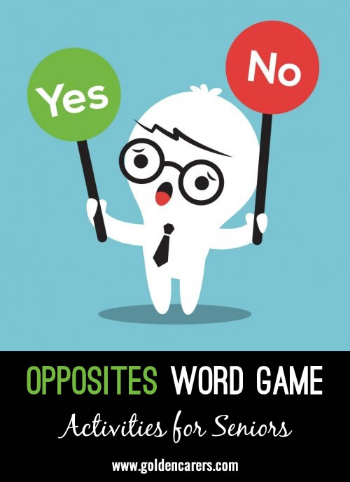 Opposites Word Game #2