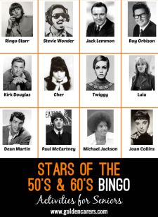 Stars of The 50's & 60's Bingo