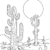 Cactus Sunset Coloring