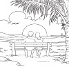 Coloring for Seniors - Couple Watching Sunset